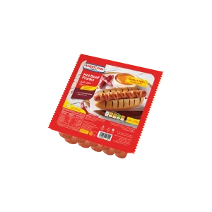 350214 Americana 12 Hot beef Franks 340g Design Single Piece F-3D Americana Beef Cold Cuts Franks Spicy - 300g