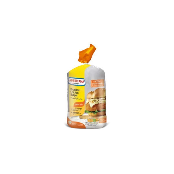 Americana Chicken Burgers Jumbo Breaded 10 Pieces - 1000g
