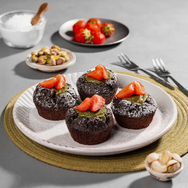 Pistachio Kunafa Chocolate Souffle